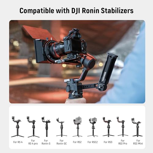 NEEWER RS4 RS3 Adjustable Gimbal Sling Handle Grip with NATO Rail, Compatible with DJI RS4 RS4Pro RS3 RS3Pro RS3Mini RS2 RSC2 Ronin-S Ronin-SC for Low Angle Shot, Max Load 13.2lb, ST49 ST49 w NATO Rail