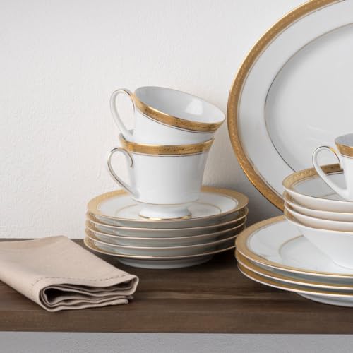 Noritake Crestwood Gold Set of 4 Tea Cups, 8 oz.