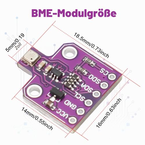 Sensor with BME680 Binghe 2 Pieces CJMCU-680 Temperature and Humidity Air Pressure Sensor for Temperature, Humidity and Air Pressure I2C Interface 1.7 ~ 3.6 V for Capturing Air Quality