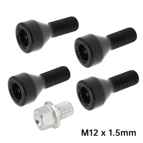 ePathChina black M12x1.5 wheel lock lug nuts set with master key for BMW and Mini Cooper models