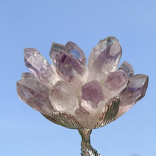 3.7" Raw Amethyst Crystal Crystal Tree Crystal Decor Natural Quartz Crystal Cluster Mineral Crystal Flowers Home Decor Gifts Crystals and Stones Desk Decorations(Amethyst)