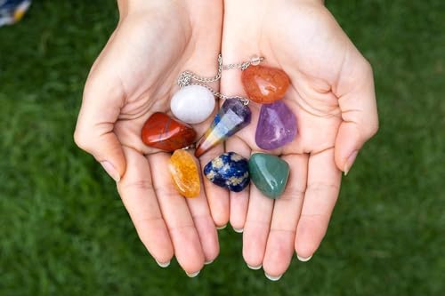 Crystals and Healing Stones Premium Kit Wooden Gift Box, Chakra Pyramid Chakra Pyramid Collection