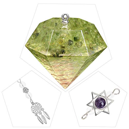 Rockcloud Stone Pendulum for Dowsing Divitation Meditation Green