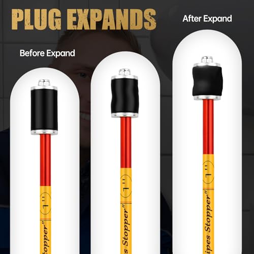 Machotsl plumbing plug tool kit with 1/2, 3/4, and 1-inch water stoppers for pipe repairs