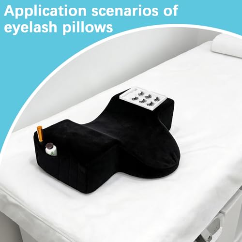 Beauty Salon Lashing Pillow,Comfortable Velvet Memory Foam Eyelash Extension Pillow,Ergonomic Neck Pillow,Protect The Neck When Used for Lash Extension Grafting Make Up