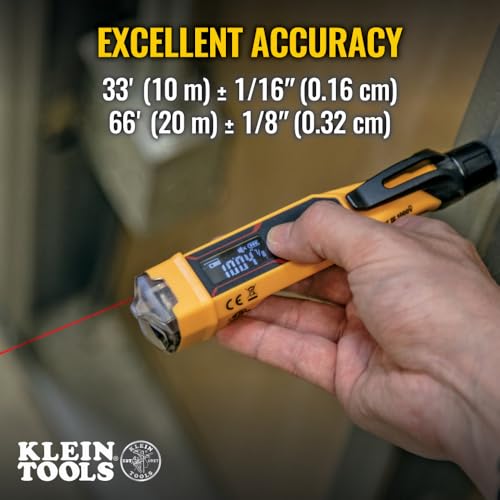 Klein Tools NCVT-6 non-contact voltage tester pen with integrated laser distance measure, LED and audible alarms