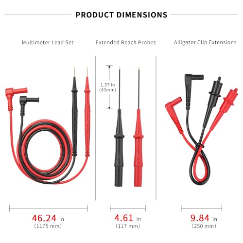 oiuebxe HVAC silicone test lead kit with probes for Fieldpiece ATLK7 clamp meters