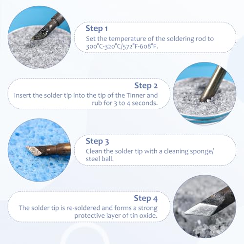Pack of 2 Soldering Tip Cleaner, 60 g Soldering Tips Reactivator, Can Remove the Oxide Layer, Used to Activate the Oxide Soldering Iron Tip