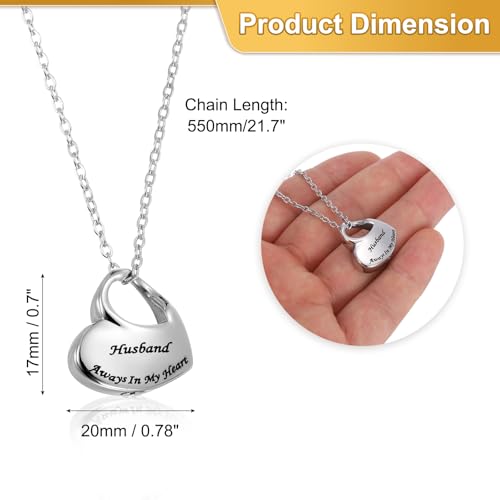 sourcing map Heart Cremation Necklace for Ashes of Loved Ones