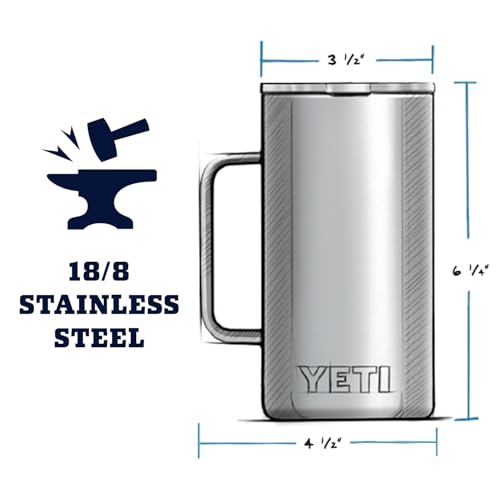 YETI Rambler 24 oz Mug, Vacuum Insulated, Stainless Steel with MagSlider Lid, Cape Taupe