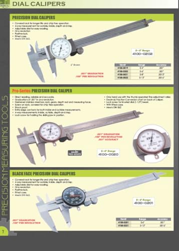 Dasqua 1332-4105 0-4" Machinist Grade Dial Caliper 0-4"
