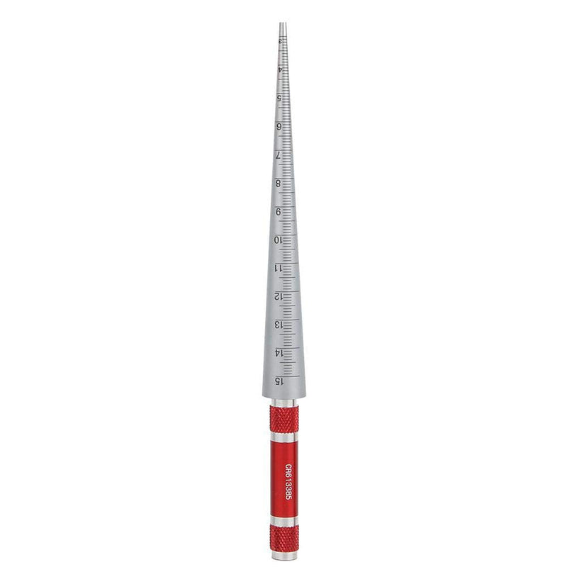 [Australia - AusPower] - Stainless Aperture ruler Taper Gauge, Full Round Dia Scale Wedge Feeler Gauge, Hole Inspection Measuring Ruler, Accuracy 0.1mm - Range (3-15mm) 
