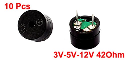sourcing map 10 pieces 3V-5V-12V 2 terminals passive electronic buzzer | 12mmx8.5mm