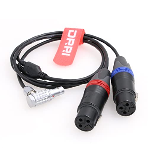 Audio Inputs Cable Dual XLR 3-Pin Female to 0B 6Pin for ARRI Alexa Mini LF Camera RA 6P-2*3xlr female