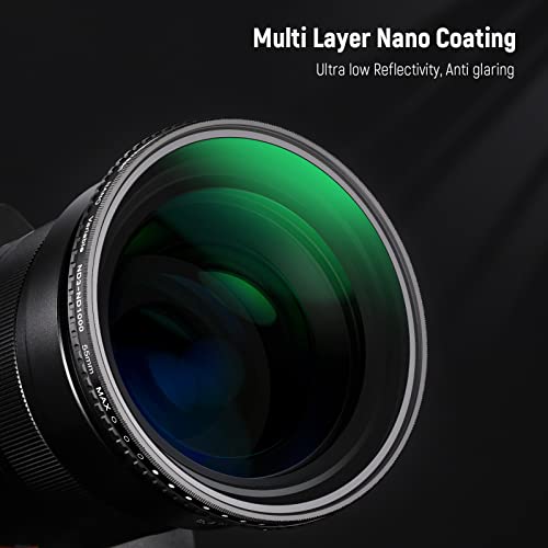NEEWER 55mm Variable ND Filter ND3-ND1000, 1.5-10 Limited Stops Neutral Density Filter with HD Optical Glass & Double Sided 30 Layer Nano Coatings, Water Repellent/Scratch Resistant/Aluminum Frame