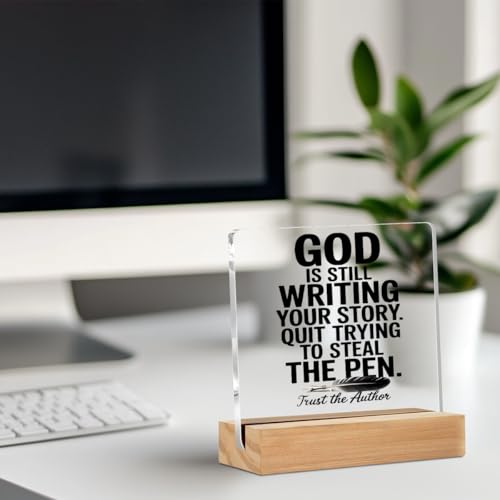 Inspirational Christian Desk Decor, God Is Still Wrting Your Story Sign multicolour0558