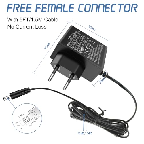 AGOTD 24 V Power Supply 1 A 24 W, AC Adapter, Power Supply LED Driver Input 220-240 V 50-60 Hz, 24 Volt Power Supply Output, AC to DC Converter Transformer for Strip Driver 24 V 1 A