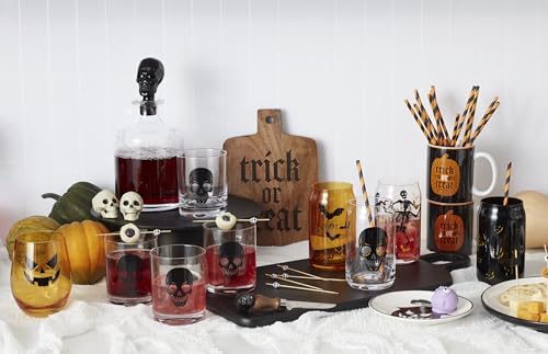 Oneida Vintro Halloween Trick or Treat cheese board with cheese servers and festive Halloween design for entertaining.