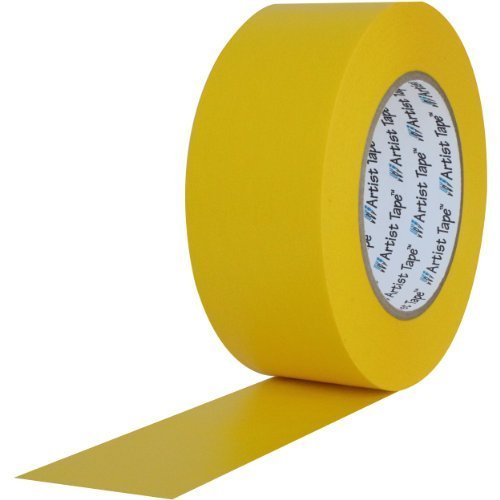 ProTapes Artist Tape Flatback Printable Paper Board or Console Tape, 60 yds Length x 1" Width, Yellow (Pack of 1)