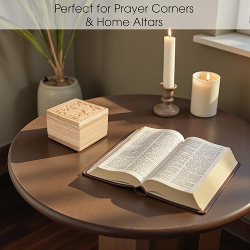 SOUTHLISA Hand-Carved Wooden Cross Keepsake Box, Natural Solid Wood Christian Gift Box for Rosary, Prayer Cards, Jewelry & Meaningful Faith Gifts for Women, Men, Friends & Loved Ones Wooden Cross Box