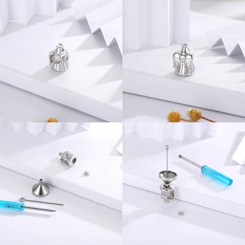925 Sterling Silver Angel Urns Charm for Ashes-Cremation Jewelry Charm fits Bracelets and Necklace-Memorial keepsake Charms for Aashes for Women