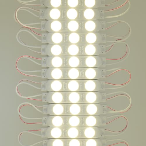12 V LED Injection Modules - 20 Pieces Each 1.08 W / 195 lm in Neutral White - IP67 LED Modules for Light Advertising, Ambience and Work Light