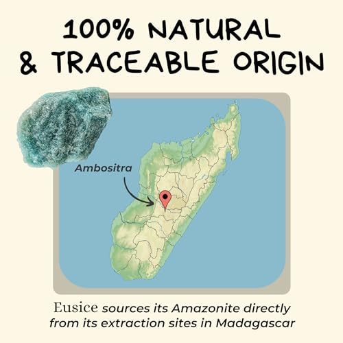 Amazonite Rough Rock, Raw Natural Stone, Chakra Crystals, Quality Gemstones for Reiki Healing, Wellness, Meditation, Handmade in Our Lapidary Workshop (5 pcs) 5 pcs Amazonite
