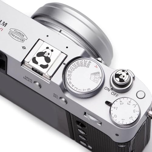 Camera Metal Hot Shoe Cover Protector Cap Cute Button Compatible for Fujifilm X100VI X100V X-M5 X-T4 X-T3 for Nikon ZF Z5 Z6 Z6II (Aluminum Alloy-Set) Aluminum Alloy-Set