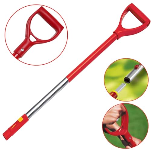 WOLF Garten ZMAD Multi-Change aluminium D-grip handle, red, 85 cm for manual lawn aerators