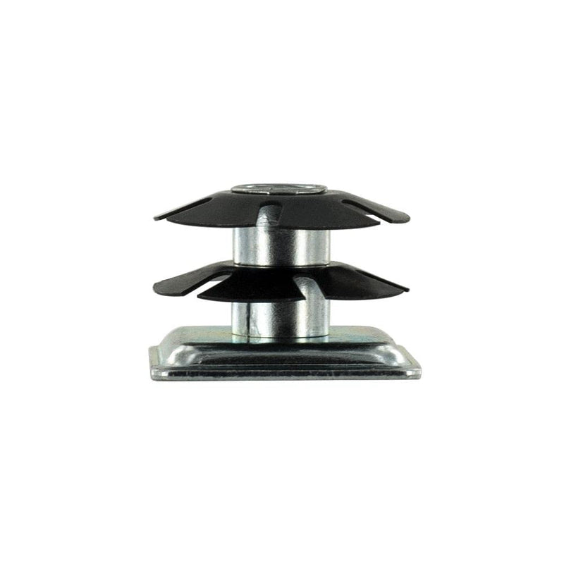 [Australia - AusPower] - Outwater Industries Double Star Threaded Caster Insert | Heat Treated Steel | Fits 1-1/2 Inch Square 16-18 Gauge Tube | Thread: 3/8-16 | 4 Pack 