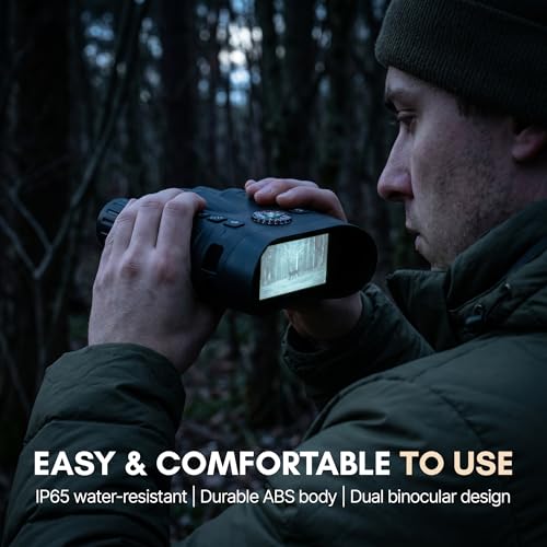 4K Night Vision Goggles for Adults, Night Vision Binoculars with 10X Optical Zoom 3-Inch HD Screen, for Hunting Wildlife Observation Security, Auto-Focus, Infrared, Waterproof.