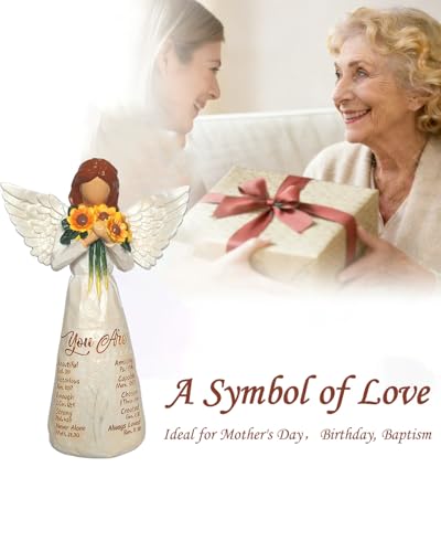Sunflower Gifts for Women, Sunflower Angel Statue with Bible Verse