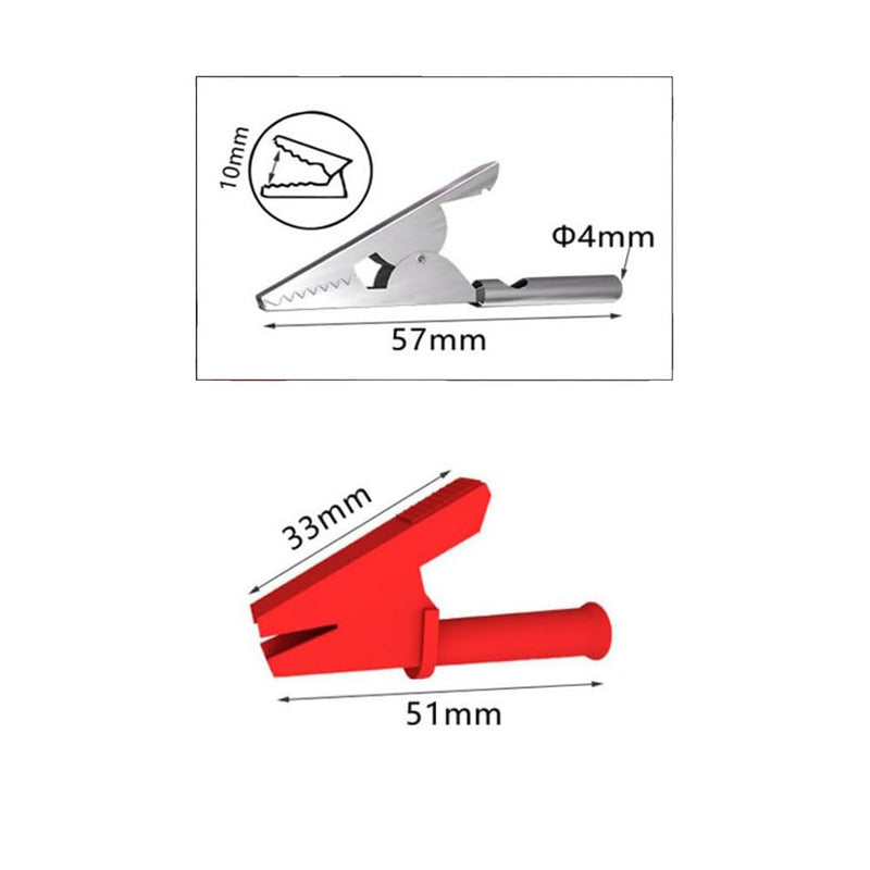 [Australia - AusPower] - Replacemen Push-on Alligator Clips for Multimeter Test Lead,5 Pcs 