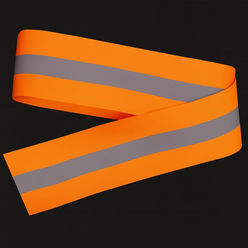 Reflective Clothing Tape Fluorescent Tape Orange 2" x 32" for Clothing Safety Fabric Webbing Trim Strip