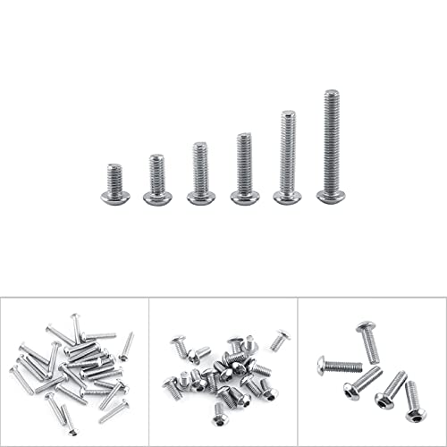 M3 stainless steel button head hex socket screws, bolts, and hex nuts assortment