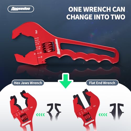 AOOSEDOO red adjustable AN fitting wrench for 3AN-16AN fittings, anti-scratch tool