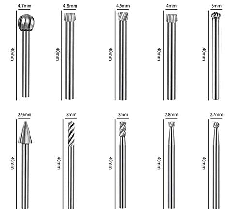 APlus Rasp Drill Bit Set for Wood Working, Burr Set, End Mill, Diamond Grinder, Rotary, File Bit, Tungsten HSS cutter set, 20 pieces