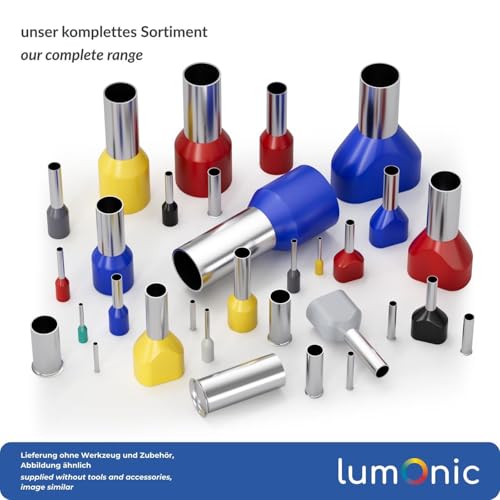 100x Insulated Bootlace Ferrules 1,5mm² / 8mm black ; Cable End Terminals 1,5mm²