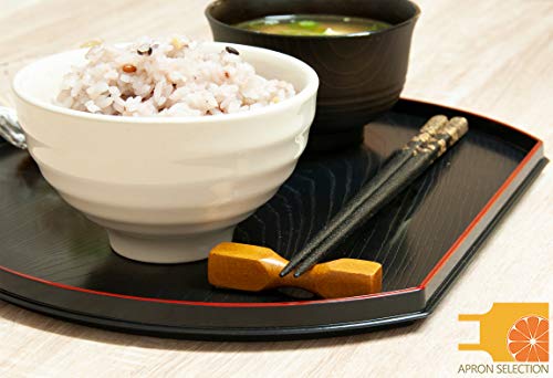 Wajima Japanese Natural Lacquered Wooden Chopsticks Reusable in Gift Box, Golden Sakura (Black) Made in Japan, Handcrafted Black