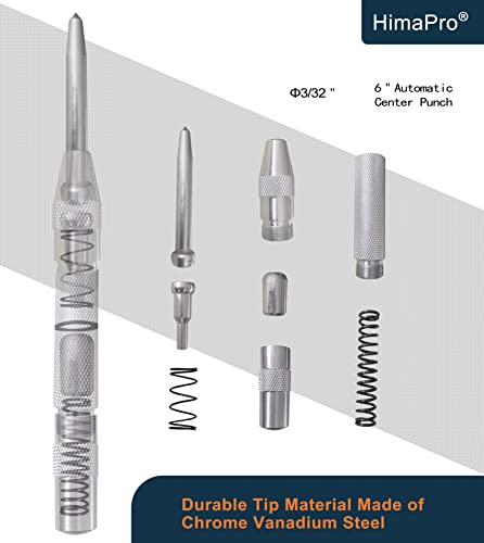 HimaPro center punch set with two automatic spring-loaded punches and one solid 4-inch center punch