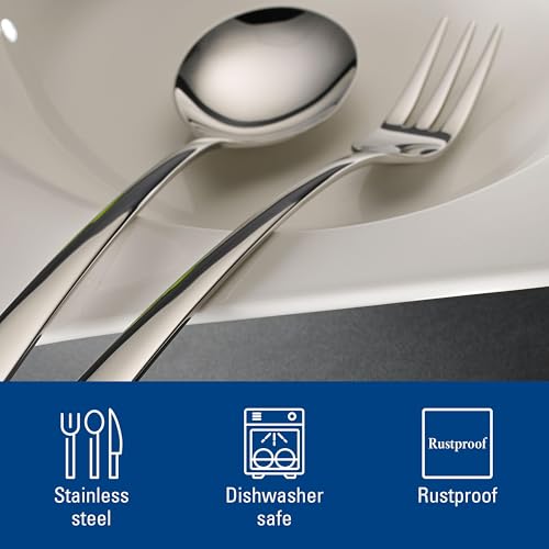 Villeroy & Boch - Daily Line Specials Collection Spaghetti Set, 4 Piece Set., Cutlery Set Consisting of 2 Spoons and 2 Forks, 18/10 Stainless Steel, 10.5 x 2.75 x 1 in, Dishwasher Safe