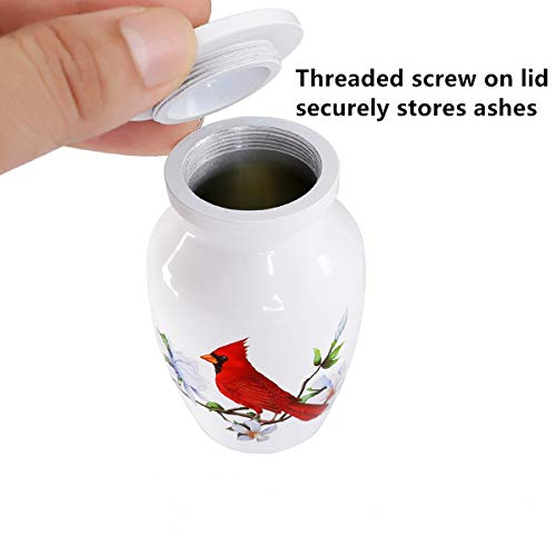 Small Cardinal Urn for Human or Pet Ashes, 4 Mini Funeral Memorial Urns 4 Keepsake Urns