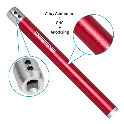 2PCS Carbide Wood Lathe Truning Tools Grip Handle, Accept 10mm Square Turning Tool bar (Black and Red) 2pcs Handles