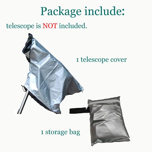 J&C Telescope Cover 420D Silver Outdoor Scope Cover Waterproof DSLR Camera Rain Covers Rain Resistant Patio Telescope Covers Dustproof UV Resistant Silver- 39x29inch