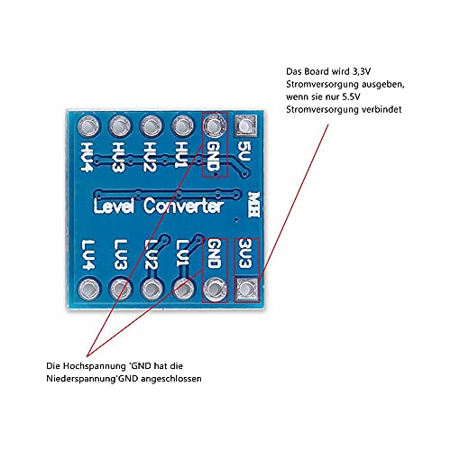 ARCELI 10pcs 4 Channels IIC I2C Logic Level Converter Bidirectional Module 3.3V to 5V Shifter for Arduino
