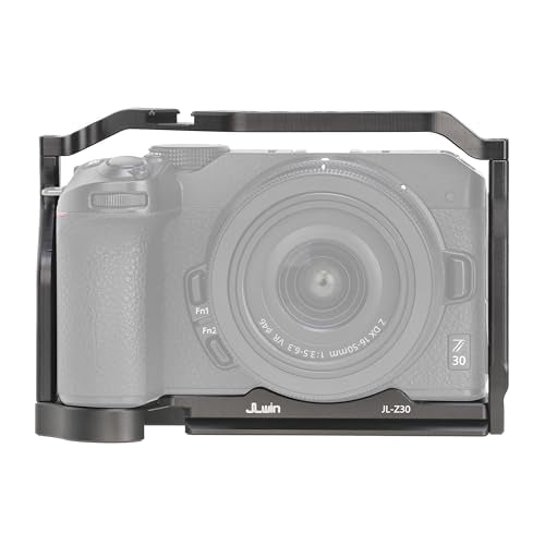 Hersmay Z 30 Camera Cage with Top Handle, Aluminium Full Cage for Nikon Z30 Camera Accessories with Quick Release Plate for Arca Stand, Cold Shoe, NATO Rail and 1/4" & 3/8" Holes