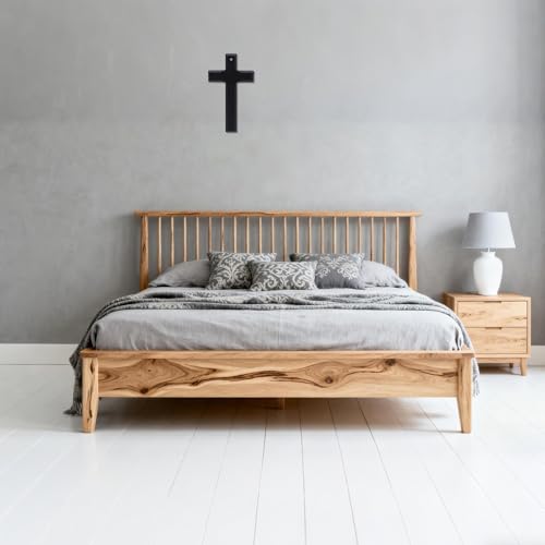 Goktvai Wood Wall Cross, 8.3x4.8x0.9cm/3.27x1.89x0.35in Wooden Hanging Cross Necklace Decorations with Rope Christian Religious Wooden Ornament for Men Women Room Wall Decor & Wearing Jewelry (Black)
