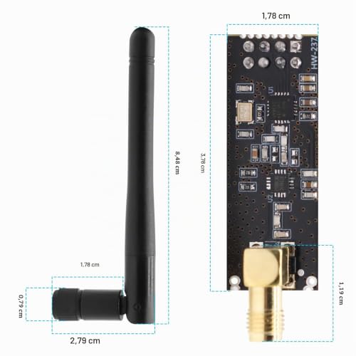 NRF24L01 + PA + LNA Wireless Transceiver Module, QIQIAZI RF Transceiver Radio Module with SMA Antenna 2.4G 1100 m Compatible with Arduino (Pack of 3)