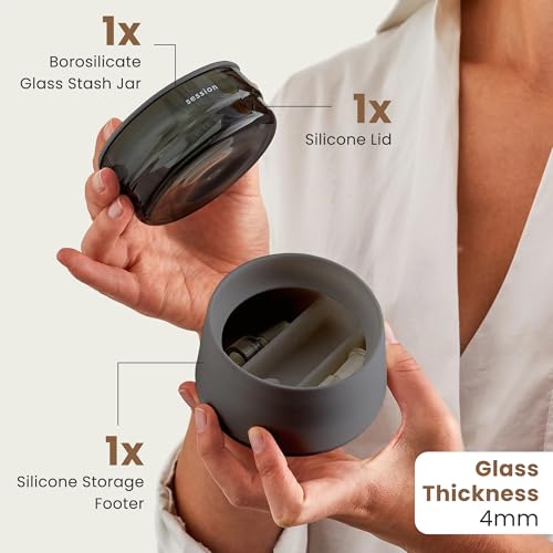 Session Goods Airtight Glass Storage Jar with UV Protection 250ML.