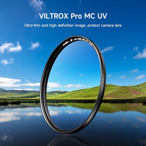 VILTROX 58mm MC UV Protection Filter with 18 Multi-Layer Coatings UHD/Hydrophobic/Scratch Resistant Aluminum Alloy Ultra-Slim Frame UV Filter Compatible with Canon Nikon Sony Fuji DSLR Camera Lens